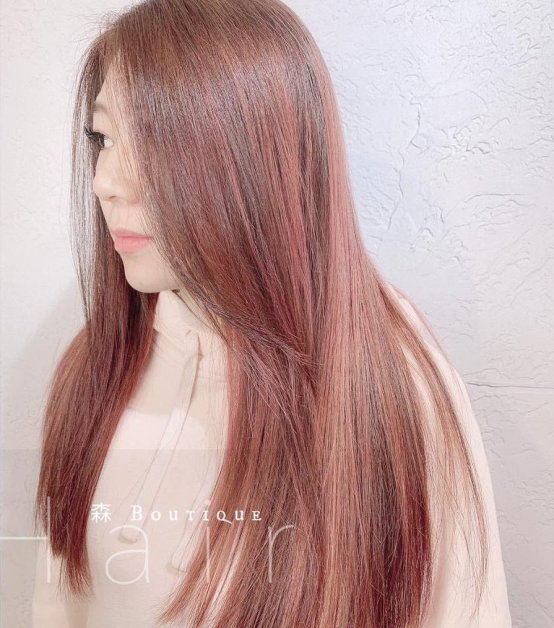 玫瑰砂晶色、霧面質感、漂色、春天花季髮色