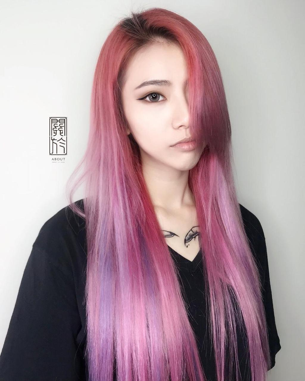 特殊色、女生染燙、漂髮、設計染、粉紅、日系