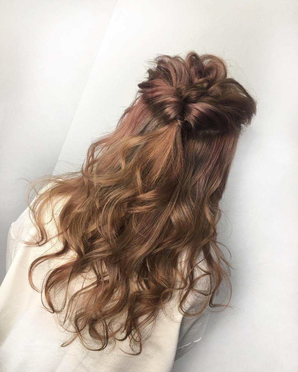 台北市TOP Hair Design設計師王怡雅的玫瑰咖啡染髮作品