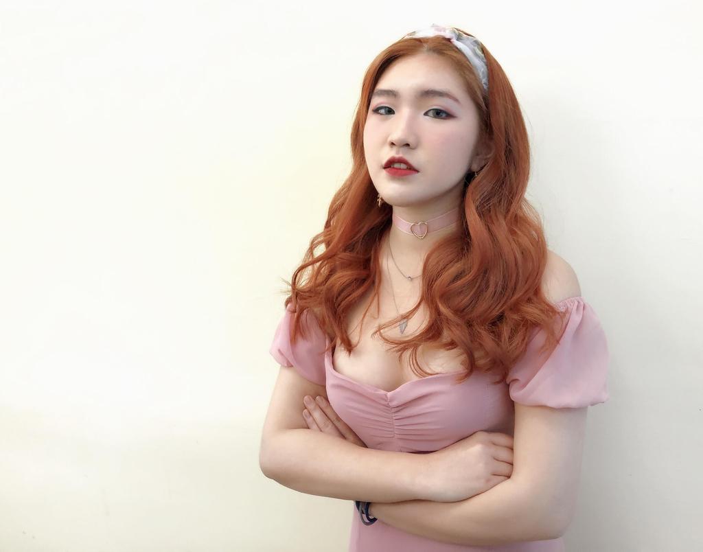 高雄市LAB hair salon設計師魔女安柏的橘色系髮型