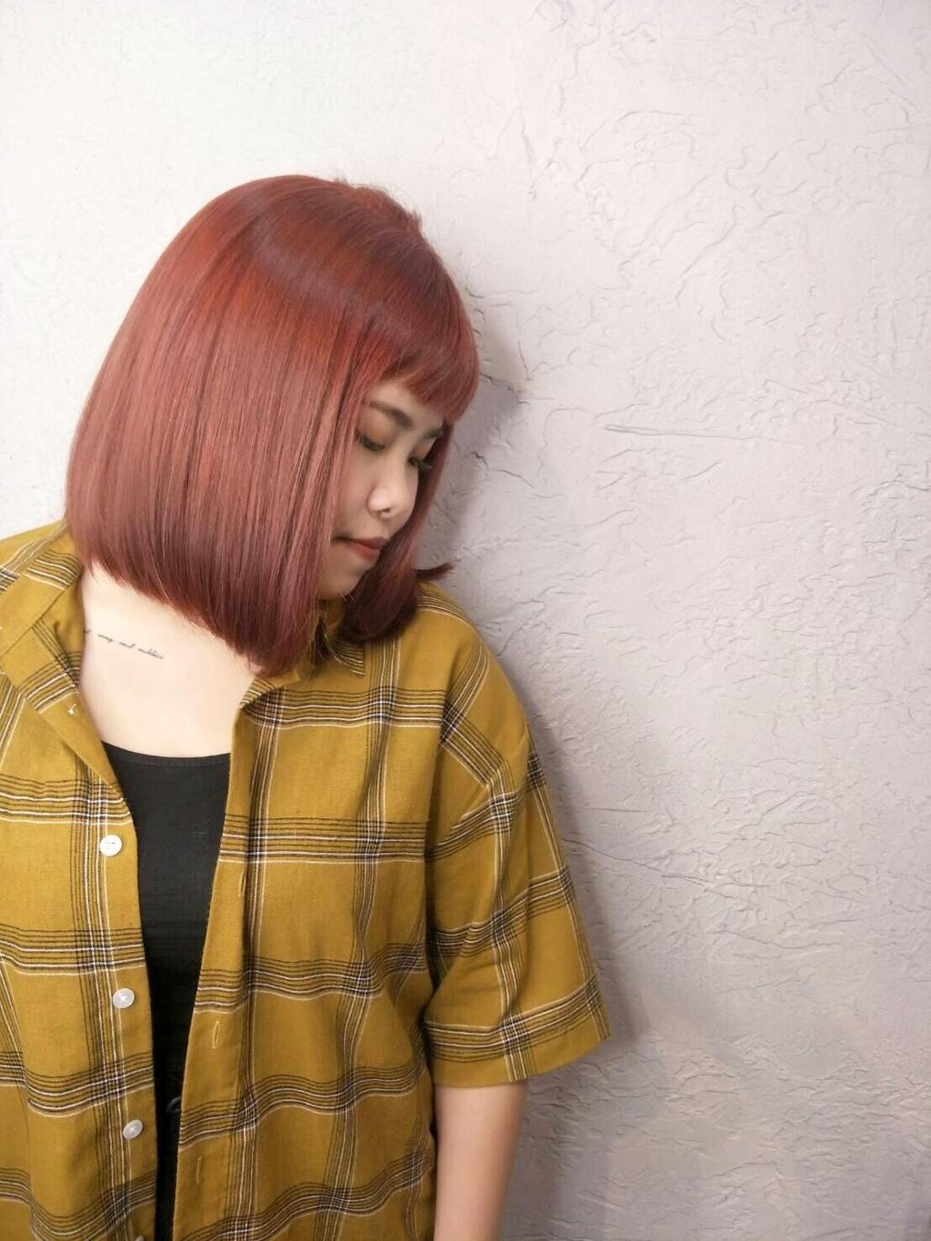 新北市森 Hair Boutique 板橋四川店設計師愛紗的橘色系髮型