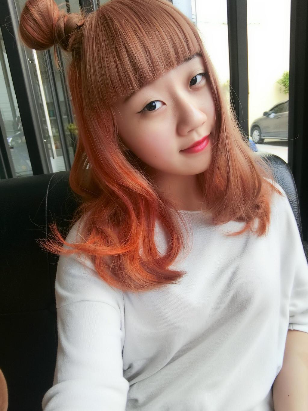 台中市良晉概念美學設計師張子函的橘色系髮型
