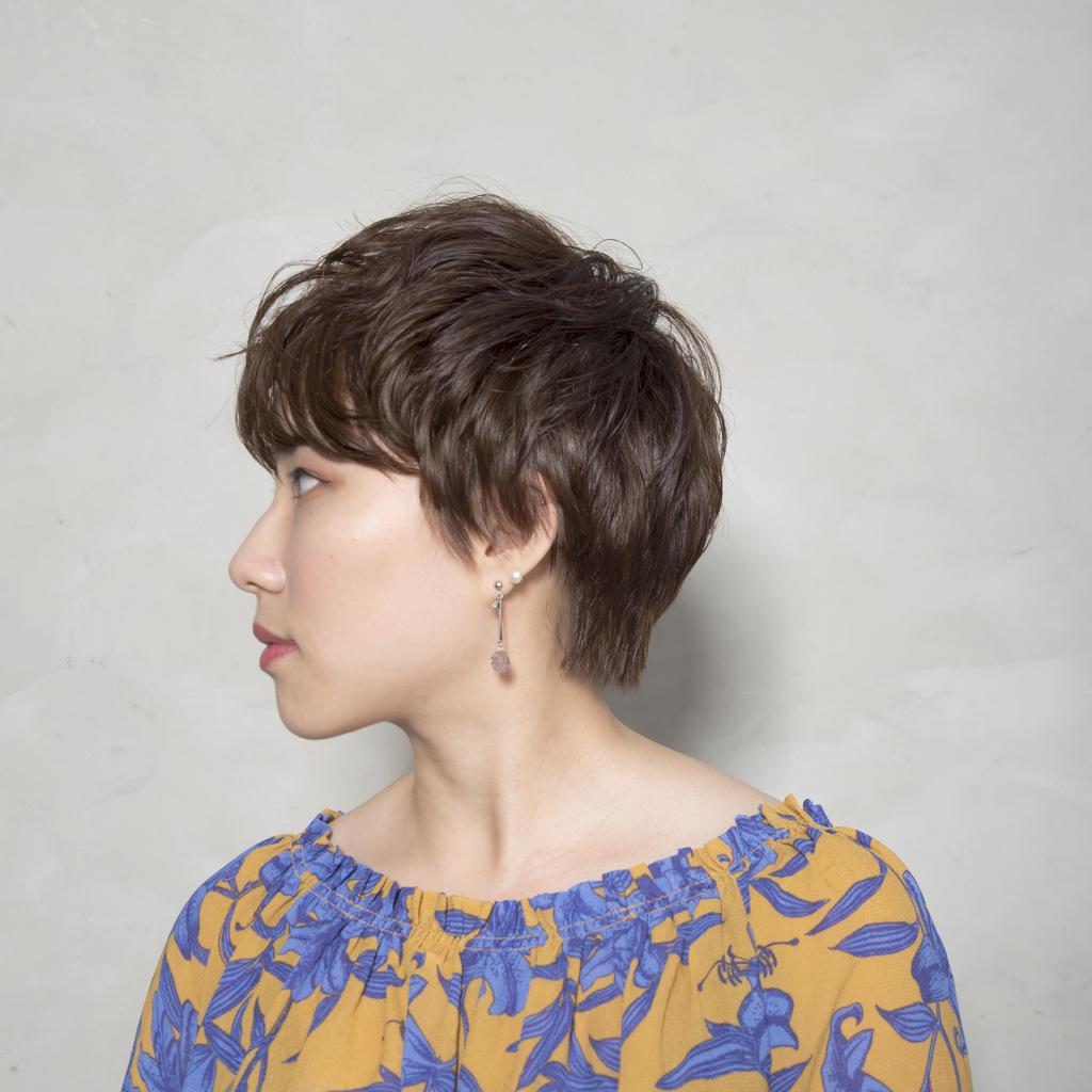 玫瑰咖啡棕色女生短髮台中型舍髮