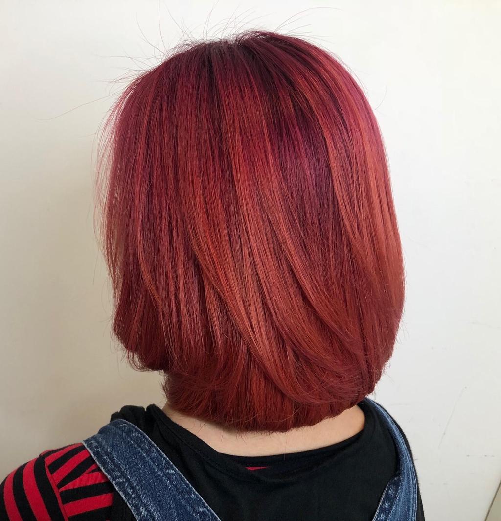 玫瑰砂晶色、霧面質感、春天花季髮色、迷霧晶礦染、女生短髮