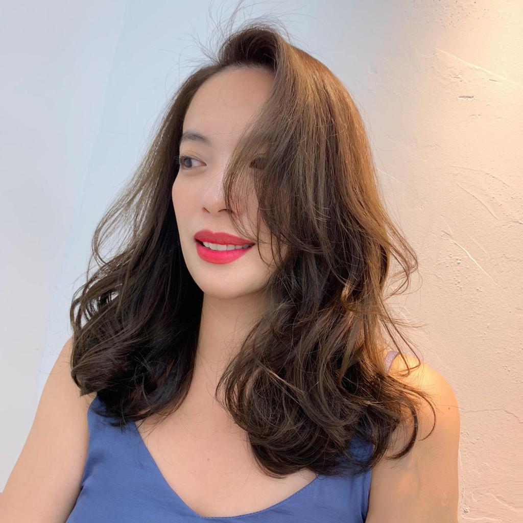 冷萃咖啡髮色、及肩中長卷髮、棕色系