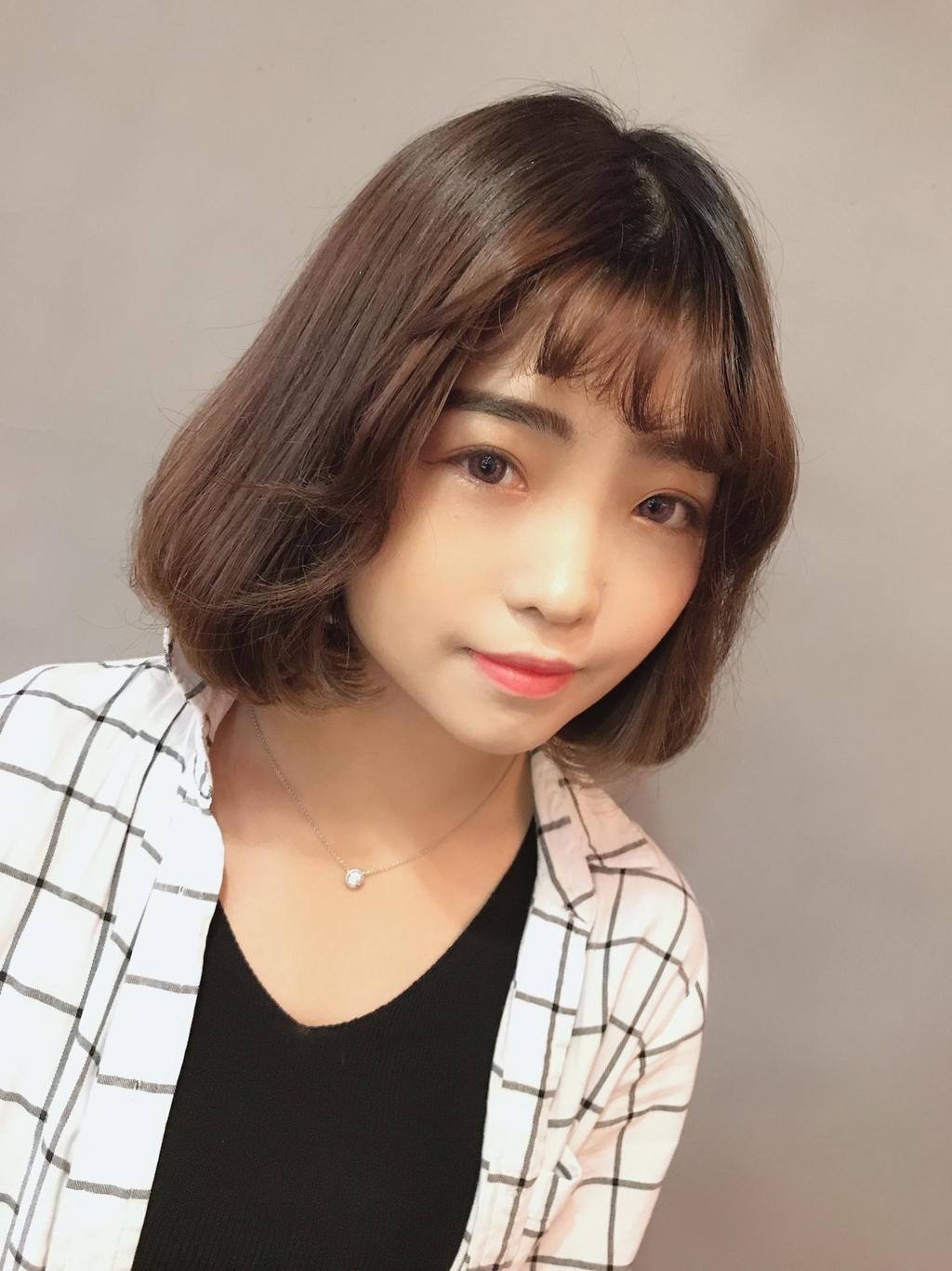 清新中短髮-(耳下肩上)、女生眉上瀏海、棕色系