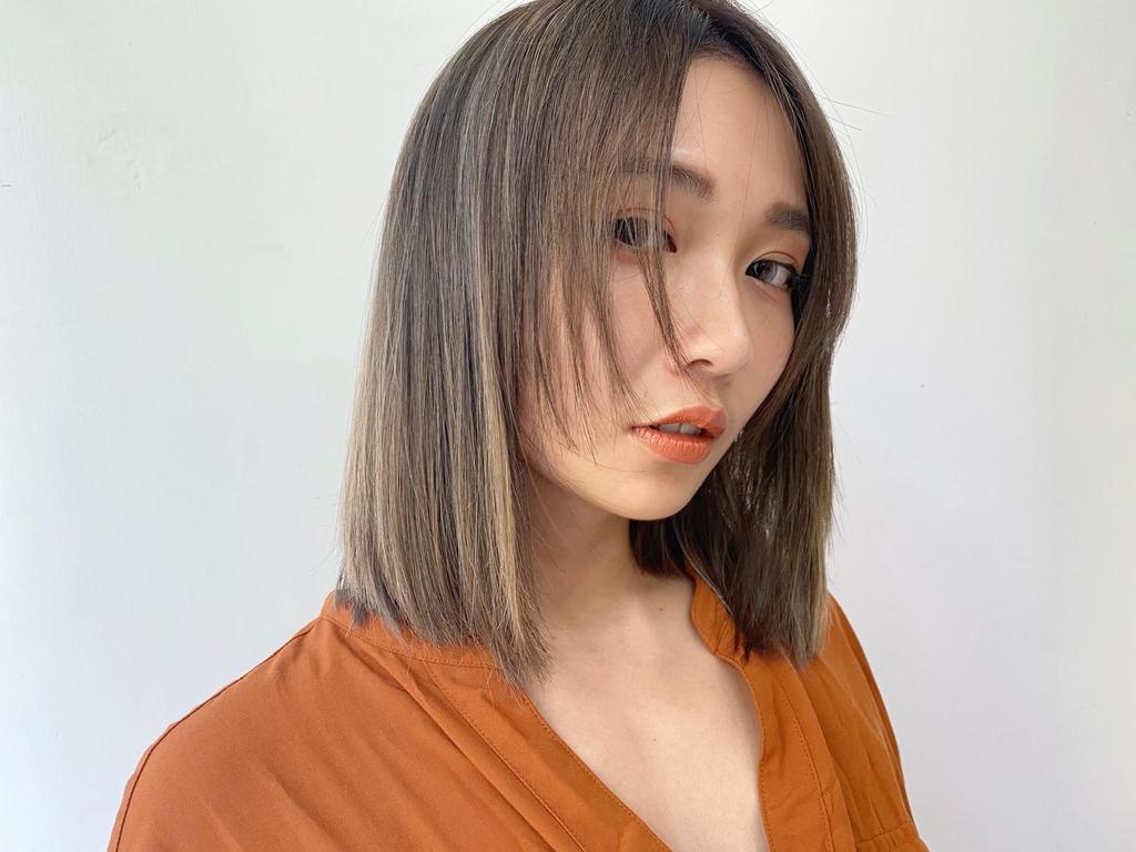 女生齊長髮型、鎖骨髮、撩耳齊短髮、歐美手刷染