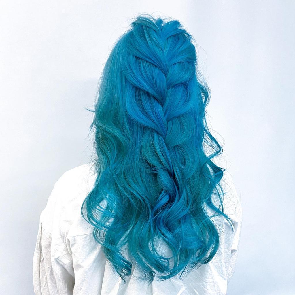 特殊色、漂髮、湖水綠、特殊設計染