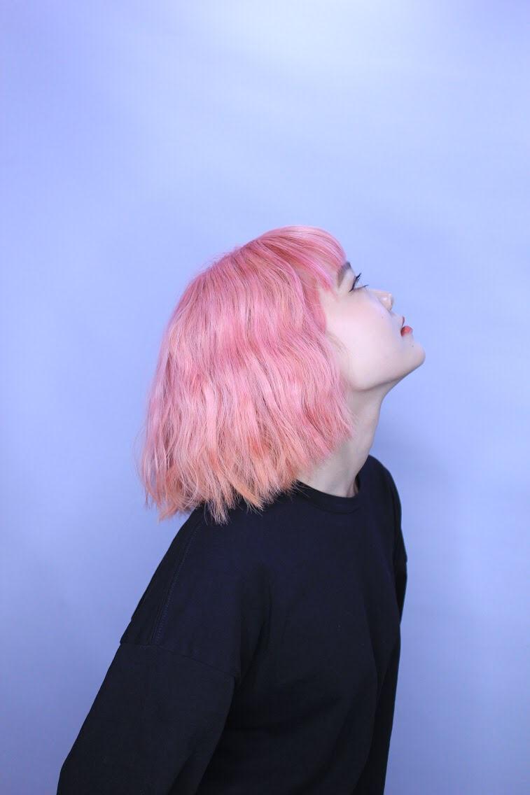 下巴短髮 &times; 輕盈粉色